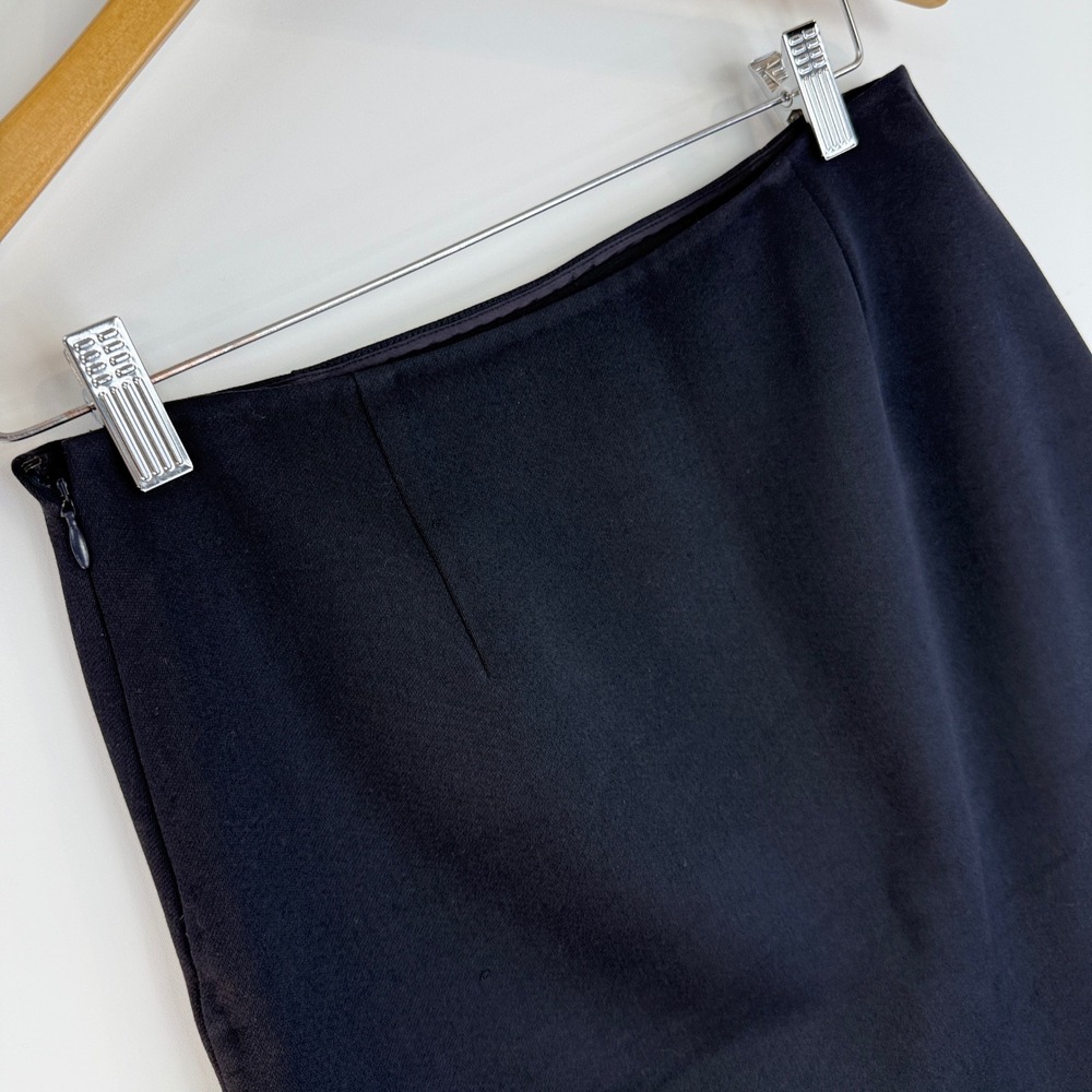 Prada Mini Skirt Womens IT 40 Black Cotton Wool Silk Patch A-Line Italy - Picture 8 of 16